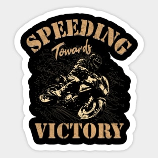 Speeding Towards Victory Motorcycle Drag Racing Racer Sticker